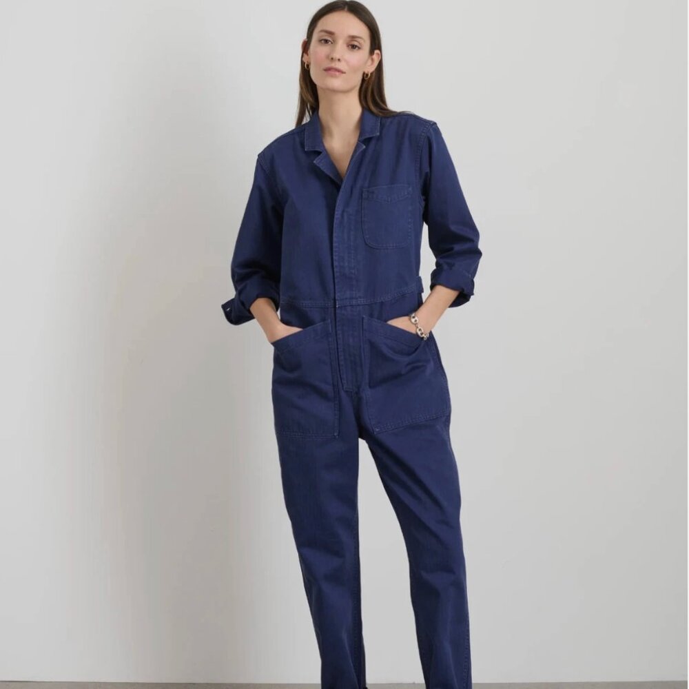 Alex Mill Navy Women's Jumpsuit Size L Tall Long Sleeve